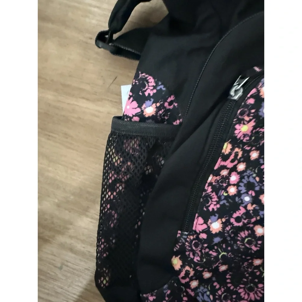 JanSport Messenger Laptop Bag Floral Pink Black Shoulder School Book Travel 15